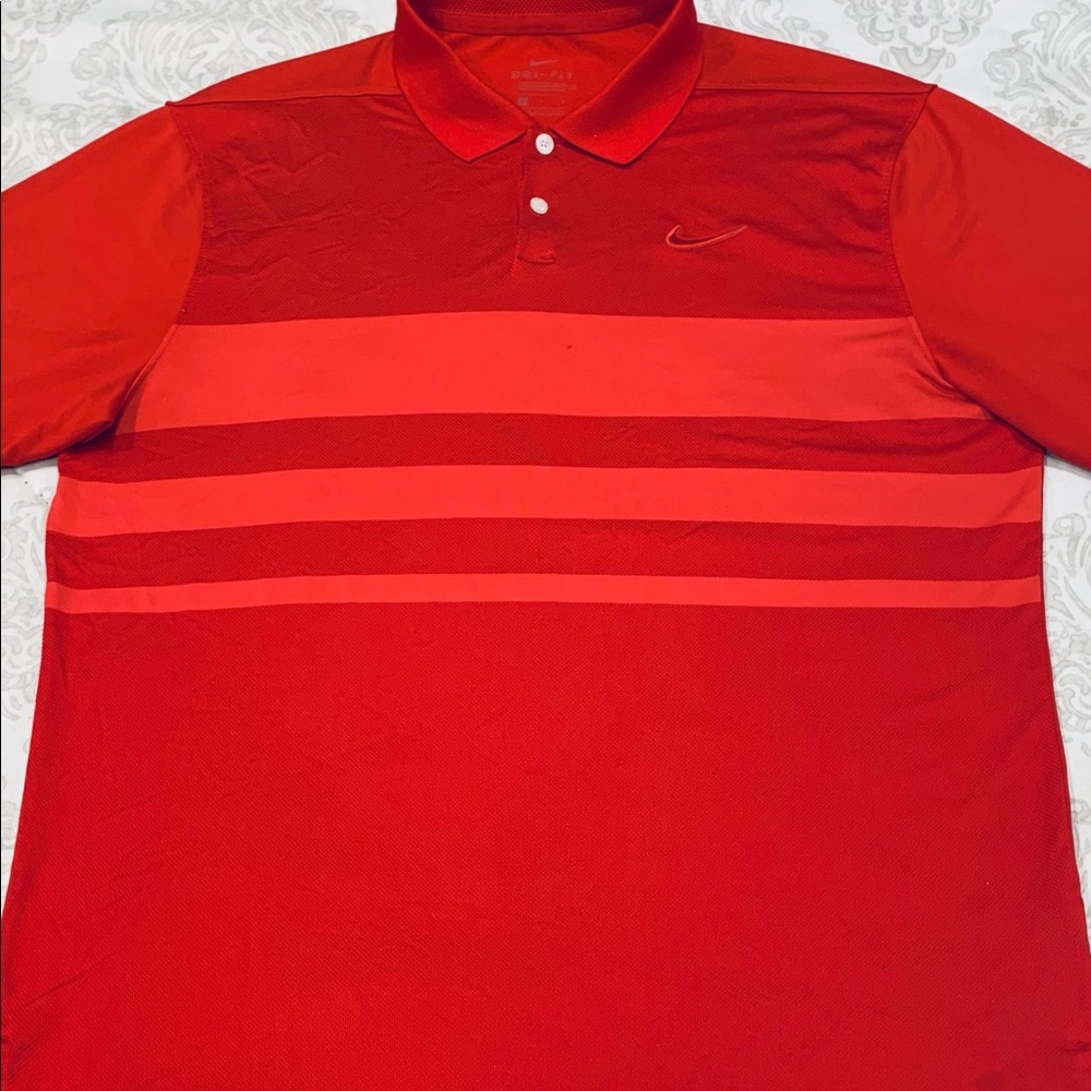 SOLD!!!!! Mens Nike Dry-Fit Vapor Striped Golf Polo Shirt Large